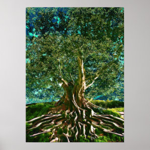 Baum des Leben-Grüns Poster