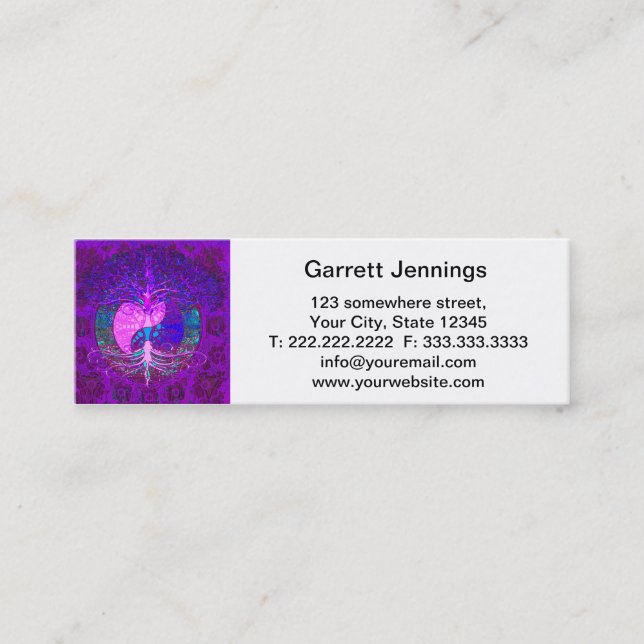 Baum des Leben-Herzens Mini Visitenkarte (Vorderseite)