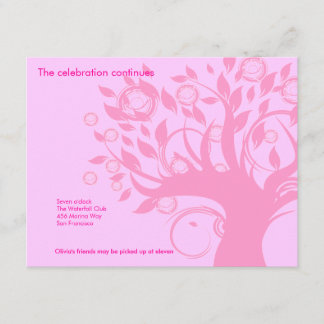 Baum des Leben-Rosa-Schläger Mitzvah Einladung