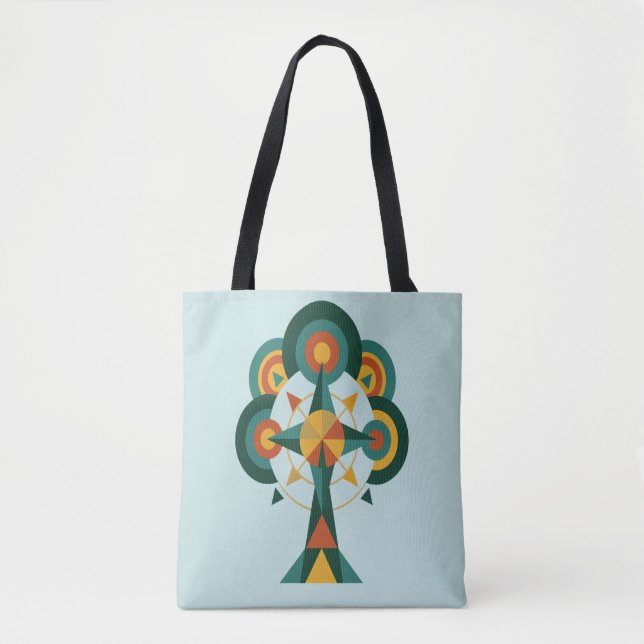 Baum des Lebens Boho-Mandala-Kunst Tasche (Vorderseite)