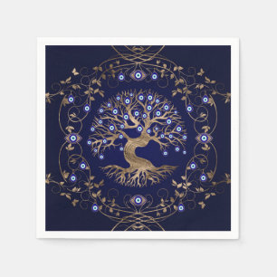 Baum des Lebens böse Augen Ornament Serviette