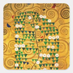 Baum des Lebens c.1905-09 Quadratischer Aufkleber
