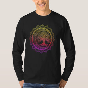 Baum des Lebens Cresent Mondphasen Florales Mandal T-Shirt