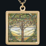Baum des Lebens/des Tiffany-Buntglas-Fensters Vergoldete Kette<br><div class="desc">Vintager Art. Makes ein bedeutungsvolles,  liebevolles Geschenk für sie für fast jedes Anlass. Dank für das Betrachten.</div>