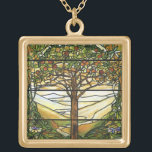 Baum des Lebens/des Tiffany-Buntglas-Fensters Vergoldete Kette<br><div class="desc">Vintager Art. Makes ein bedeutungsvolles,  liebevolles Geschenk für sie für fast jedes Anlass. Dank für das Betrachten.</div>