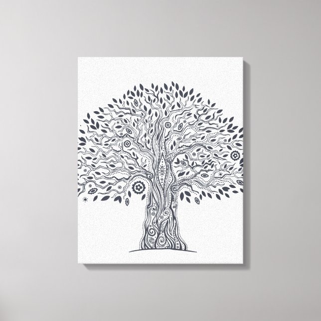 Baum des Lebens Doodle 6 Leinwanddruck (Vorderseite)