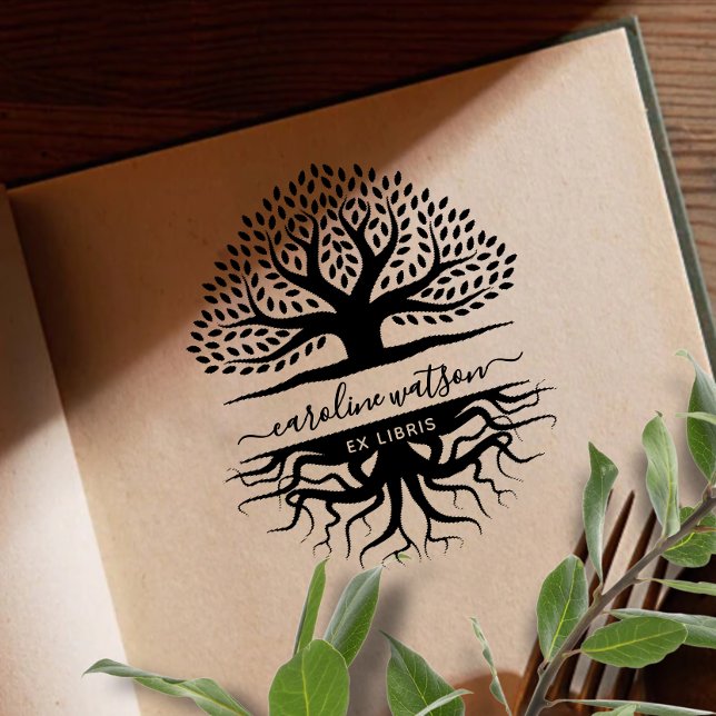 Baum des Lebens Ex libris Gummistempel (Von Creator hochgeladen)