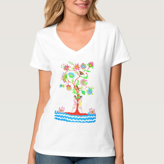 Baum des Lebens. Flora und Fauna T-Shirt (Vorderseite)