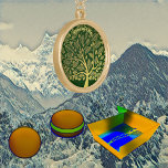 Baum des Lebens Grüne Gold Foliage Vergoldete Kette<br><div class="desc">Der Baum des Lebens ist ein Symbol für ein neues Leben und das Wesen von Optimismus und positiven Vibes. Capture dieses unsterbliche Zeichen in dem Ornament, das guten Willen und Gesundheit vermittelt. Es eignet sich für ein breites Spektrum von Feiern. Die Abbildung hat goldene Blätter in einer goldenen Felgenhalskette. Perfektes...</div>