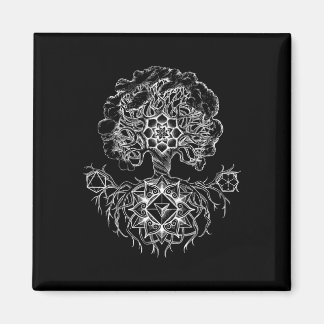 Baum des Lebens Heilige Geometrie Design Yoga Spir Magnet
