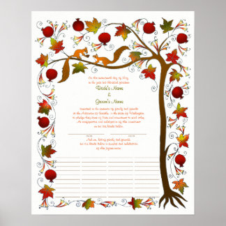Baum des Lebens im Herbst, Quakerzertifikat 170926 Poster