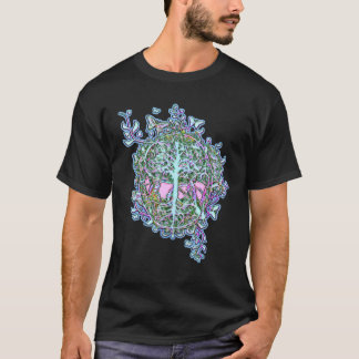 Baum des Lebens in Blau mit Schmetterlingen T T-Shirt