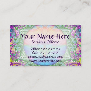 Baum des Lebens in den Regenbogen-Farben Visitenkarte