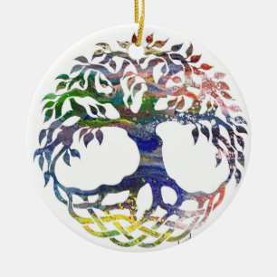 Baum des Lebens, keltisch, Weihnachtsschmuck, Keramik Ornament