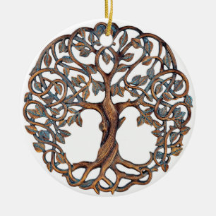 Baum des Lebens, keltische Weihnachtsverzierungen, Keramik Ornament