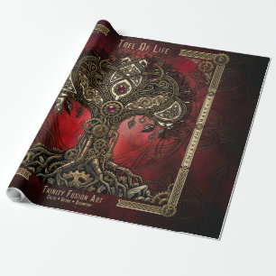 Baum des Lebens – keltischer gotischer Steampunk Geschenkpapier