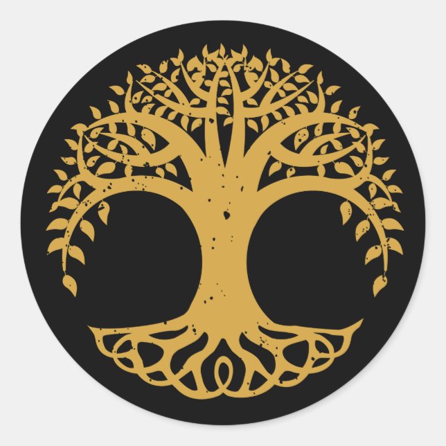 Baum des Lebens keltisches Symbol Runder Aufkleber (Vorderseite)