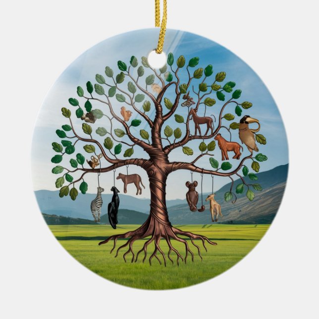 Baum des Lebens Kunst, Baum des Lebens Keramik Ornament (Vorne)
