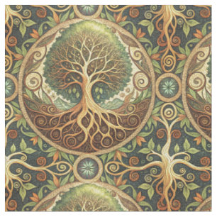 Baum des Lebens Mandala Spirituelles Designmuster Stoff