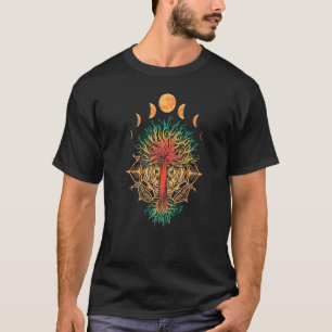 Baum des Lebens mit Mondphasen Spirituelles Yoga C T-Shirt