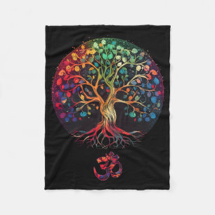 Baum des Lebens mit Om-Symbol Yoga  Fleecedecke