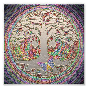 Baum des Lebens mit Schmetterling Fotodruck