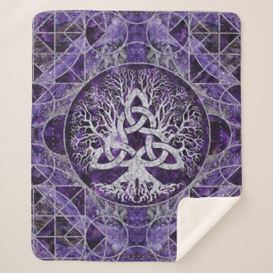 Baum des Lebens mit Triquetra Amethyst und Silber Sherpadecke