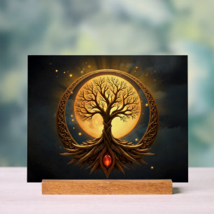 Baum des Lebens – Mondbeschienenes Erwachen Acrylschild