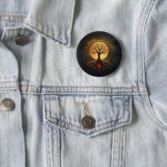 Baum des Lebens – Mondbeschienenes Erwachen Button (Beispiel)