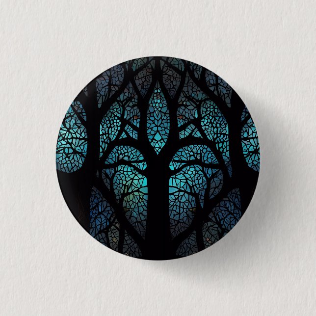 Baum des Lebens - Mosaik des Mystischen Waldes Button (Vorderseite)