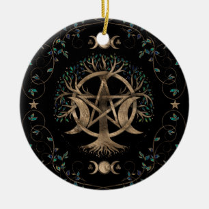 Baum des Lebens Pentagram Mond Ornament