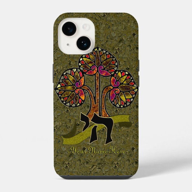 Baum des Lebens (personalisiert) iPhone 14 Hülle (Rückseite)