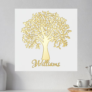 Baum des Lebens personalisierter Familienname  Foliendrucke