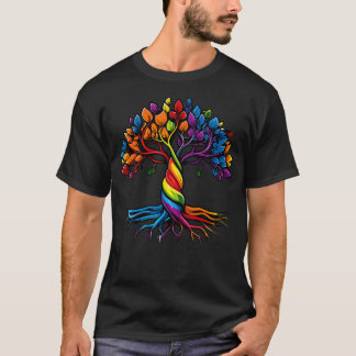 Baum des Lebens Regenbogen-LGBT-schwule-lesbische T-Shirt