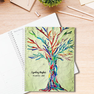 Baum des Lebens Regenbogenfarben Individuelle Name Planer