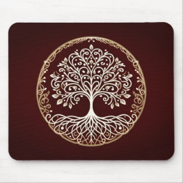 Baum des Lebens Rustikaler Dunkler Himmel Mousepad