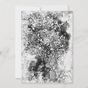 Baum des Lebens - Spiralen Blätter Grunge Stil 1