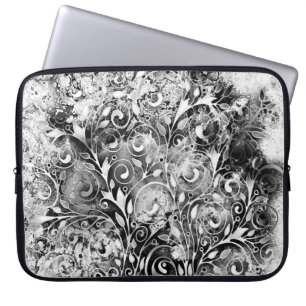 Baum des Lebens - Spiralen Blätter Grunge Stil 1 Laptopschutzhülle