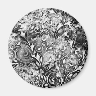 Baum des Lebens - Spiralen Blätter Grunge Stil 1 Magnet