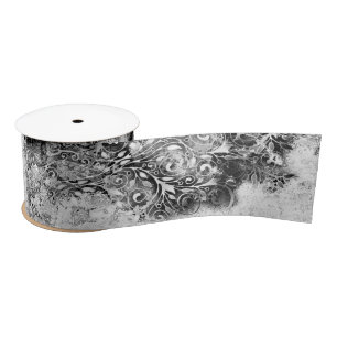 Baum des Lebens - Spiralen Blätter Grunge Stil 1 Satinband
