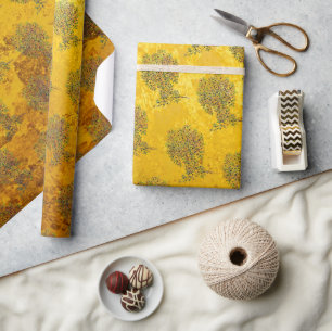 Baum des Lebens - Spiralen Blätter Obst 1 Geschenkpapier