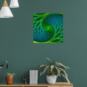 Baum des Lebens Spiralfraktal Poster