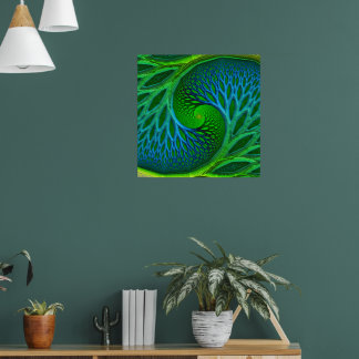 Baum des Lebens Spiralfraktal Poster