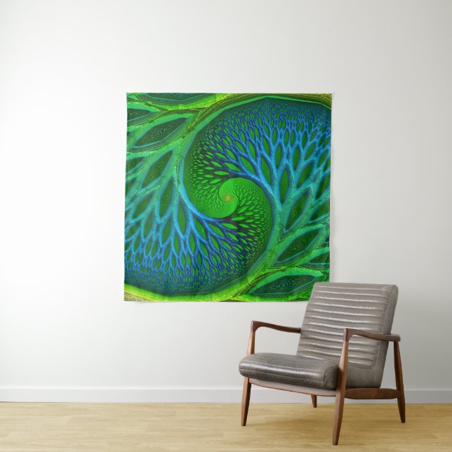 Baum des Lebens Spiralfraktal Wandteppich (Beispiel)