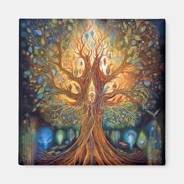 Baum des Lebens surreale Natur Kunst Magnet (Vorne)