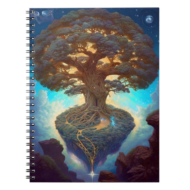 Baum des Lebens surreale Natur Kunst Notizblock (Vorderseite)