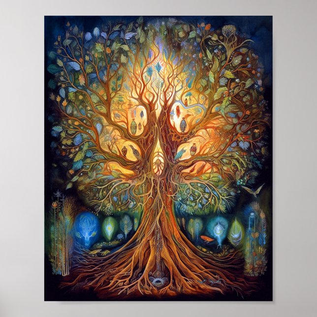 Baum des Lebens surreale Natur Kunst Poster (Vorne)