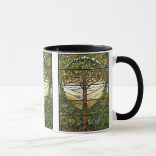 Baum des Lebens/Tiffany-Buntglasfenster Tasse