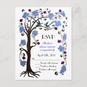 Baum des Lebens UAWG blau/weiß RSVP Karte