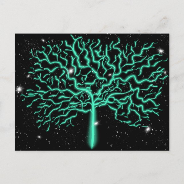 Baum des Lebens und der Sterne Gebet Art. 6. Janua Postkarte (Vorderseite)